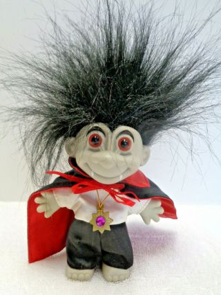 Vintage Russ 5 " Grey Skin Count Dracula Vampire Halloween Troll Doll