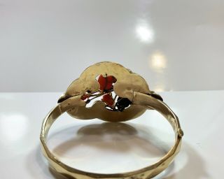 Antique Victorian 14k Gold Coral Cuff Bracelet 5