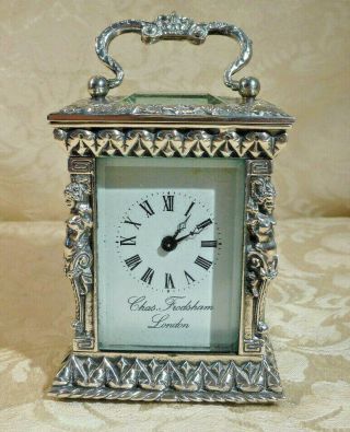 Charles Frodsham Solid Silver Miniature Carriage Clock Uk Hallmark 1978 London