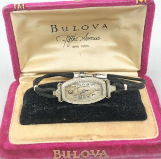 Vintage Stunning 14k Gold Filled Art Deco Bulova Ladies Wristwatch