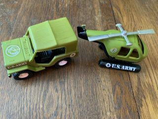 Vintage Durham Ind.  Inc.  U.  S.  Army Toy Jeep & Helicopter