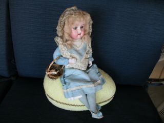 14 " Tall Antique German Doll On Easter Egg Candy Container Ca.  1910 - 1920
