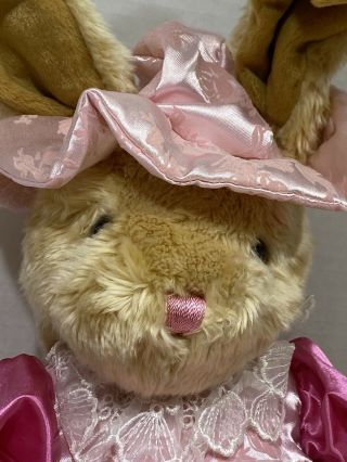 Vintage Dan Dee Collector ' s Choice Bunny Rabbit Easter Pink Frilly Dress Hat 2