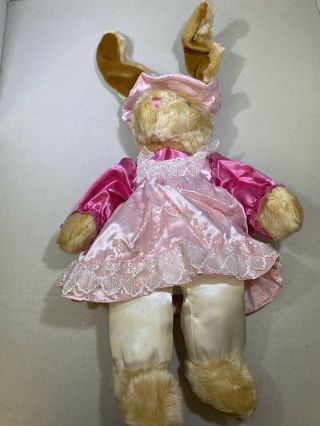 Vintage Dan Dee Collector ' s Choice Bunny Rabbit Easter Pink Frilly Dress Hat 3