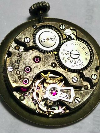 Vintage Rolex Watch Movement 15 Rubies 12 Hour Dial/analog,  Swiss Made