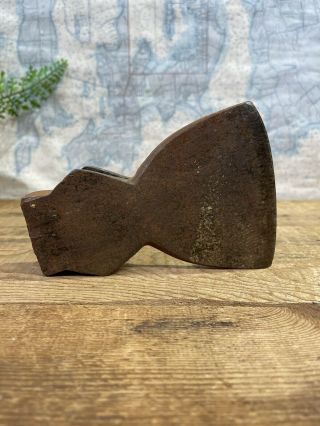 Vintage Antique Primitive Hand Forged Hewing Axe Hatchet Head Cast Iron
