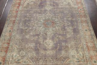 Muted Semi Antique Distressed Traditional Area Rug Hand - knotted Low Pile 10 ' x13 ' 3