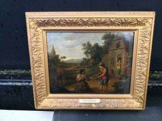 Antique Old Master Oil Painting Attributed To David Teniers The Younger 1600 