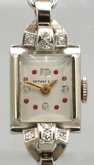 Vintage Tiffany & Co.  14k Vintage Watch 8 Diamonds 17j Swiss Runs Exm