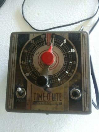 Vintage Time - O - Lite Professional Model P - 49 Art Deco Darkroom Timer.  Great