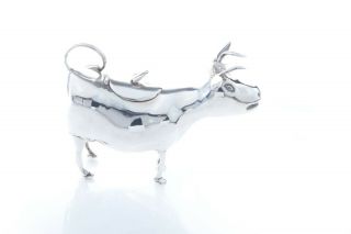 Antique silver cow creamer 4