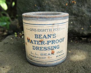 Ll Bean Antique Vtg 1930s Tin Can Shoe Boot Dressing Fishing Hunting Freeport Me