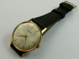 Vintage 1969 Seiko 66 - 9990 17j Gold Plated Gents Wristwatch Vgc