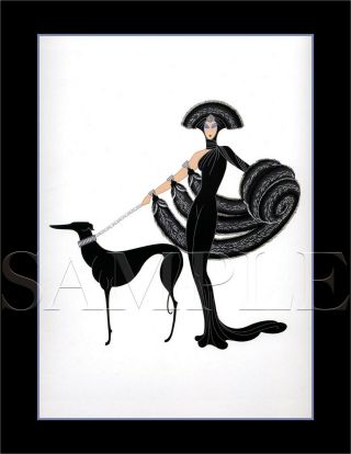 8.  5x11 Vintage Erte " Symphony In Black " Fine Art Deco Print Picture Poster Women