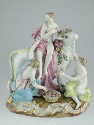 Large Antique 19th Century Meissen Porcelain Group Figures Circa 1860 2
