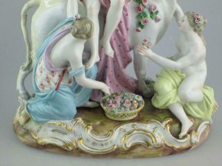 Large Antique 19th Century Meissen Porcelain Group Figures Circa 1860 5