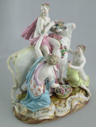 Large Antique 19th Century Meissen Porcelain Group Figures Circa 1860 6