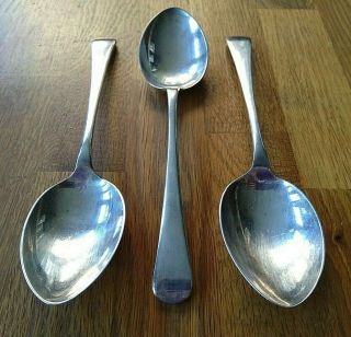 Matching Set Of 3 Vintage Poston Chester Silver Plated Serving Spoons.