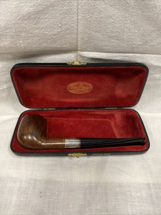 Vintage Vice Regal London Made Tobacco Pipe With Sterling Silver Collar And Case