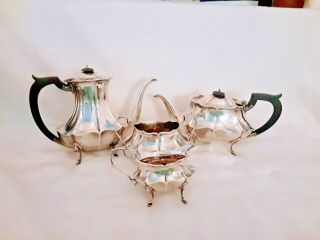 Antique English Sterling Tea Set Renaissance 4) Piece LARGE SET 47oz 2