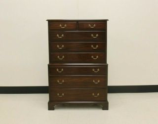 Henkel - Harris Solid Mahogany Chippendale Style Chest On Chest Model 119