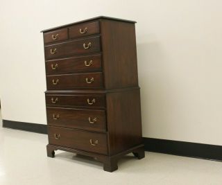 Henkel - Harris Solid Mahogany Chippendale Style Chest On Chest Model 119 3