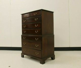 Henkel - Harris Solid Mahogany Chippendale Style Chest On Chest Model 119 5