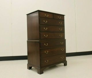 Henkel - Harris Solid Mahogany Chippendale Style Chest On Chest Model 119 6