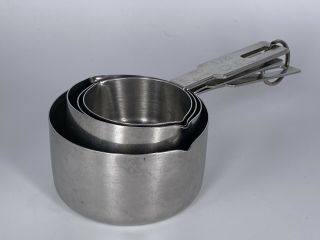 Vintage Rsvp Stainless Steel 4 Piece Cooking Baking Kitchen Measuring Cup Set