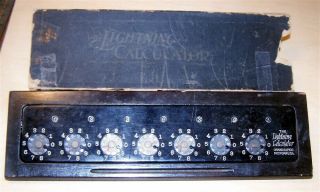 Vintage The Lightning Calculator Mechanical Machine 13 1/4 " Grand Rapids Mi