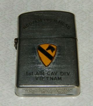 Vintage Penguin Lighter " 1st Air Cav Div Vietnam  Nco/em Open Mess "