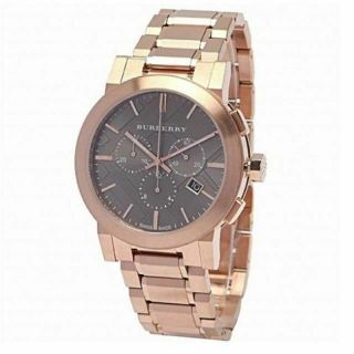 Burberry The City Taupe Brown Dial Rose Gold 42mm Chronograph Men 