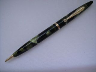 Vintage Sheaffer Balance Mechanical Pencil Marine Green Pearl & Black Marble