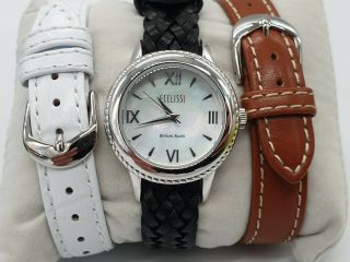 Ecclissi 925 Sterling Silver Women ' s Watch With Three Interchangeable Straps 3