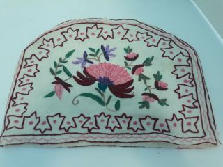 Vintage Hand Embroidered Toaster Tea Coffee Pot Cozy Cover Flowers Floral