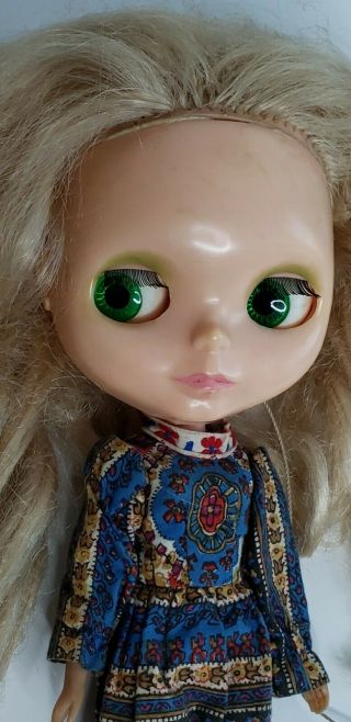1972 Vintage Kenner Blythe Blonde Doll Ring Pull Changeable Eyes Work 6