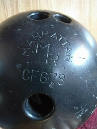 Vintage Manhattan Bowling Ball 16 Lb Black