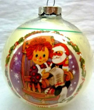 Vintage Schmid 1978 Raggedy Ann - Collectible Glass Ball Christmas Ornament