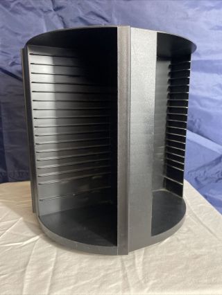 Vintage Laserline 80 Cd/dvd Rotating Storage Tower Carousel Black Cd Holder (pp)