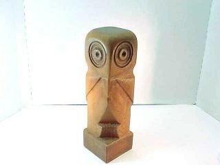 Fabulous Vintage Mcm Carved Wood Owl Sculpture