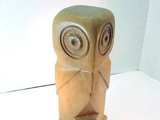 Fabulous Vintage MCM carved Wood Owl Sculpture 2