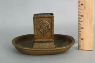 Small Early 20thC Antique BILTMORE HOTEL Brass Matchbox Holder Ashtray,  NR 2