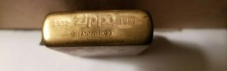 zippo lighter solid brass very rare 3