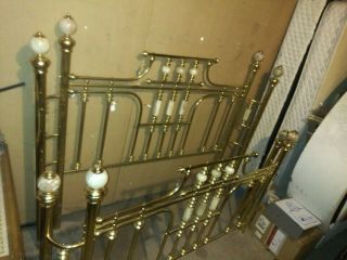 Vintage Brass And Marble Bed Queen Size