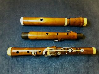 Antique Vintage Old Wooden Boxwood 6 Key Clementi Flute