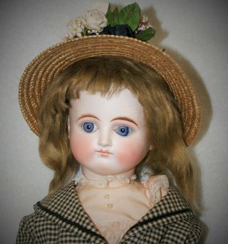 20 " Estate Belton/sonneberg Bisque Closed Mouth Doll Marked 14 C.  1890