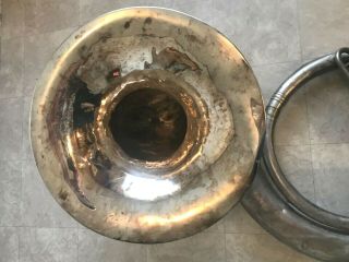 Huge Vintage Antique King Sousaphone Tuba ? Silver Color 1 374686 Parts Repair 2