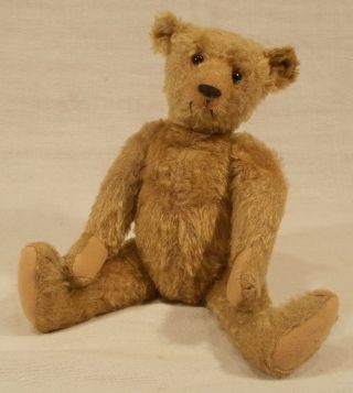 Antique Steiff 12” Tall Jointed Blonde Mohair Teddy Bear Button In Ear