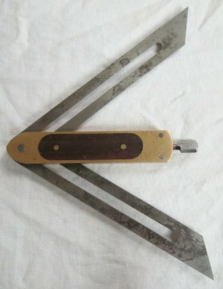 St.  Johnsbury Tool Co 1870 Patent Double Bevel Rosewood & Brass Vtg Old Antique 3