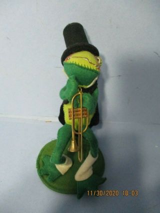 1969 Annalee Doll Vintage Musician Frog Playing A Wind Instrument.